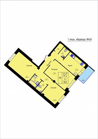 Планировка Квартира № 461