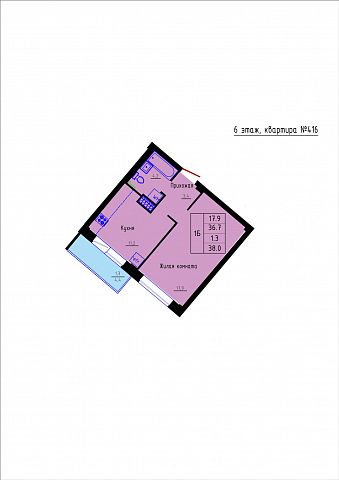 Планировка Квартира № 416