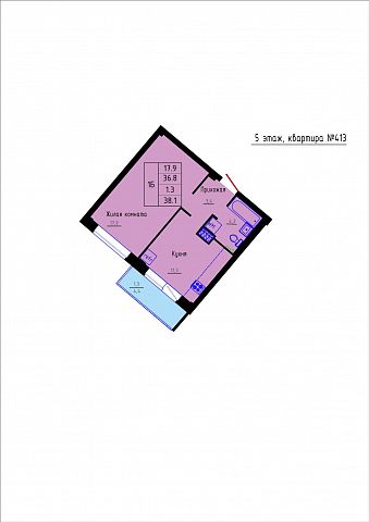 Планировка Квартира № 413