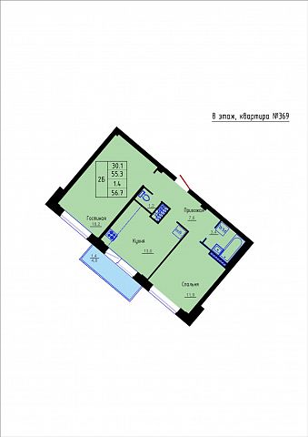Планировка Квартира № 369