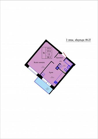 Планировка Квартира № 437
