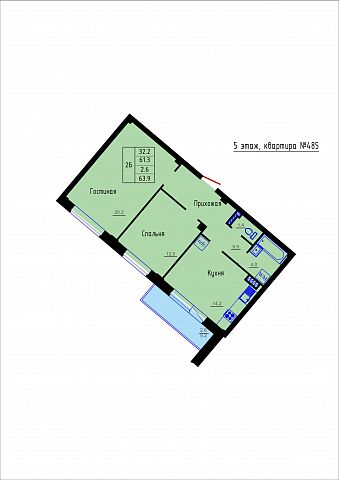 Планировка Квартира № 485
