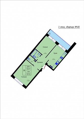 Планировка Квартира № 402