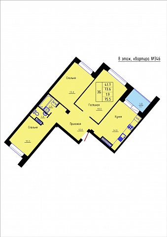 Планировка Квартира № 346