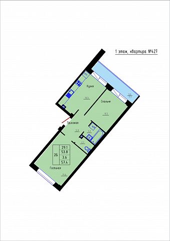 Планировка Квартира № 427
