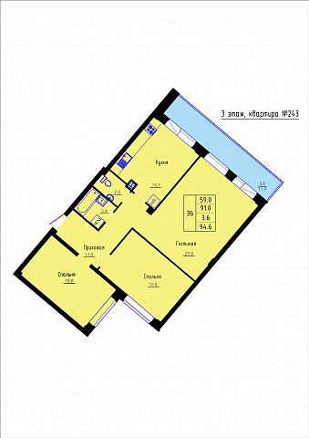 Планировка Квартира № 243