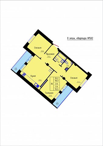 Планировка Квартира № 502