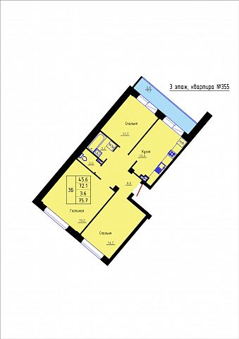 Планировка Квартира № 355