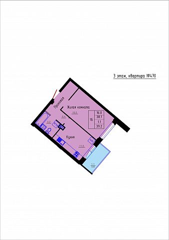 Планировка Квартира № 470