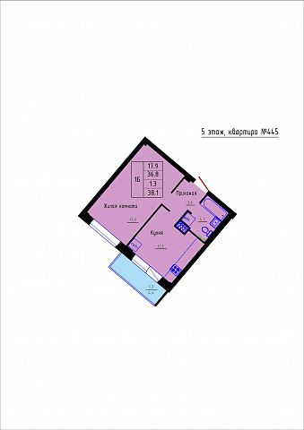 Планировка Квартира № 445