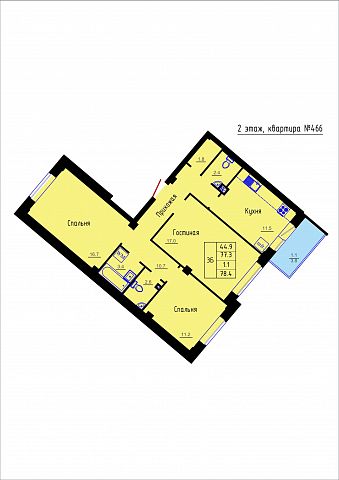 Планировка Квартира № 466