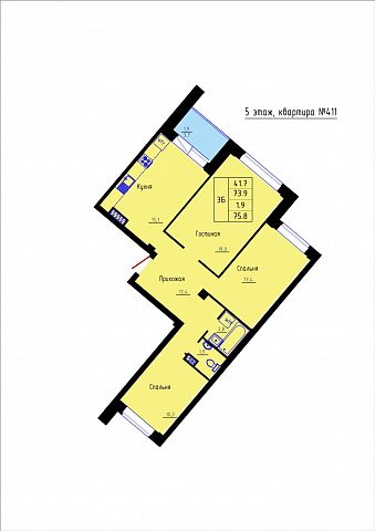 Планировка Квартира № 411