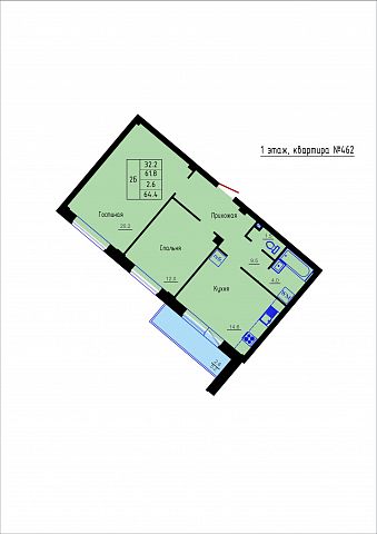 Планировка Квартира № 462