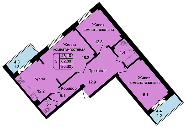 Планировка Квартира № 78