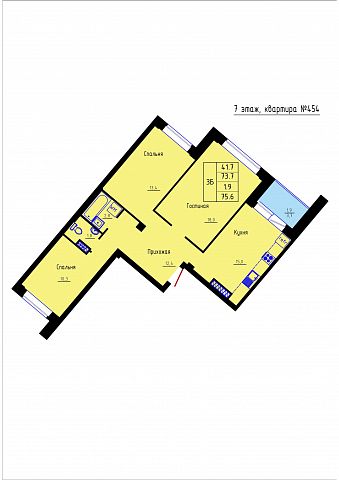 Планировка Квартира № 454