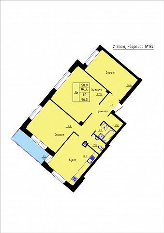 Планировка Квартира № 184