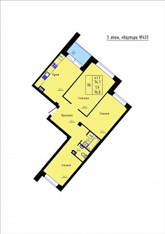 Планировка Квартира № 403