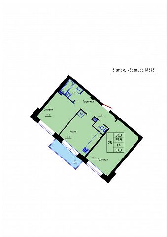 Планировка Квартира № 378