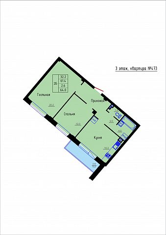 Планировка Квартира № 473