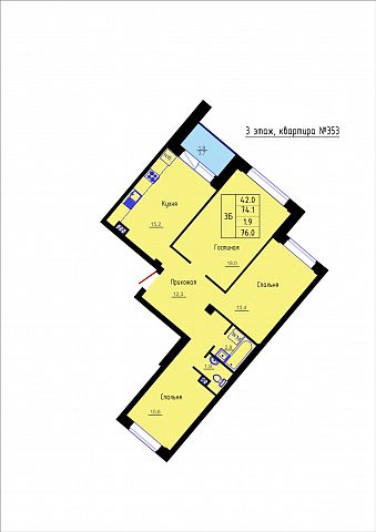Планировка Квартира № 353