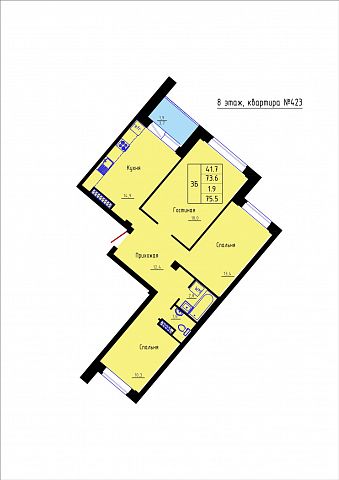 Планировка Квартира № 423
