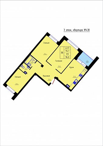 Планировка Квартира № 438