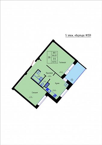 Планировка Квартира № 259