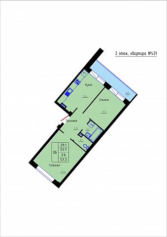 Планировка Квартира № 431