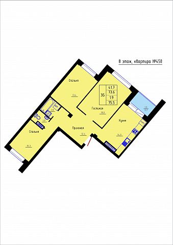 Планировка Квартира № 458