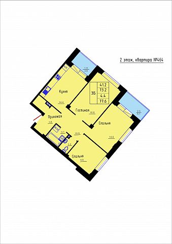 Планировка Квартира № 464