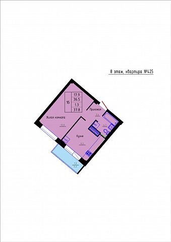 Планировка Квартира № 425