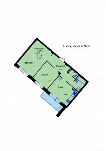 Планировка Квартира № 491