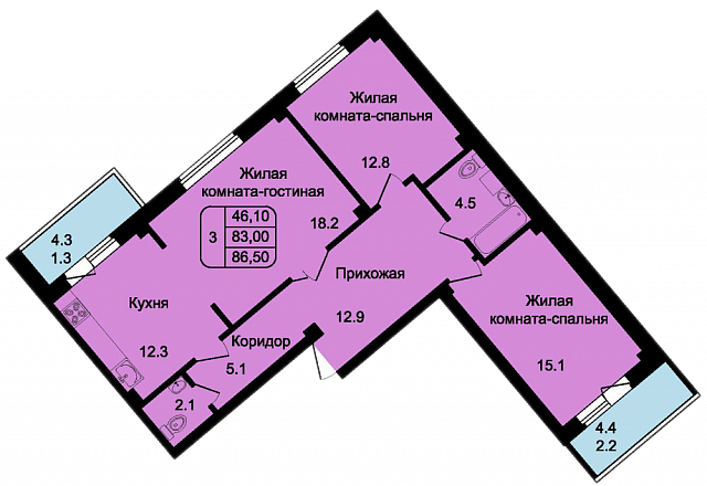 Планировка Квартира № 73